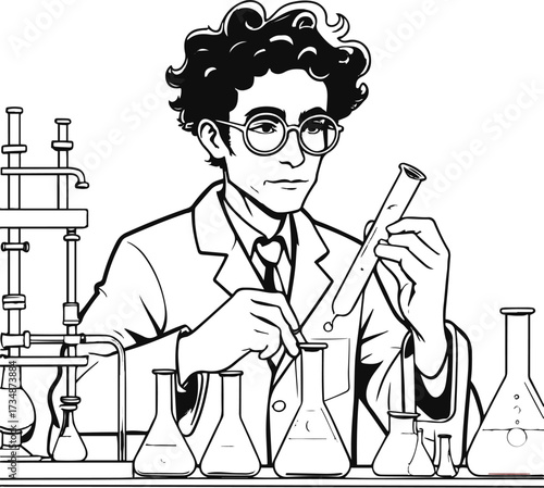 Black thick outline with white background, Minimal outline of a waiter serving tray with drinks 3