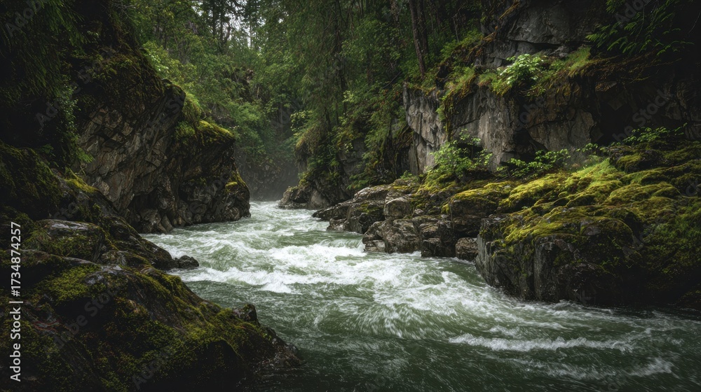 Fototapeta premium Forest river rapids