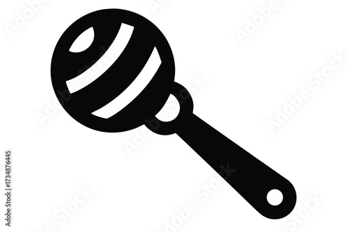 rattle toy vector icon silhouette