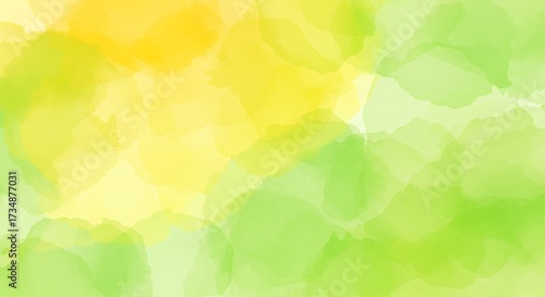Abstract watercolor background with yellow and green colors for design