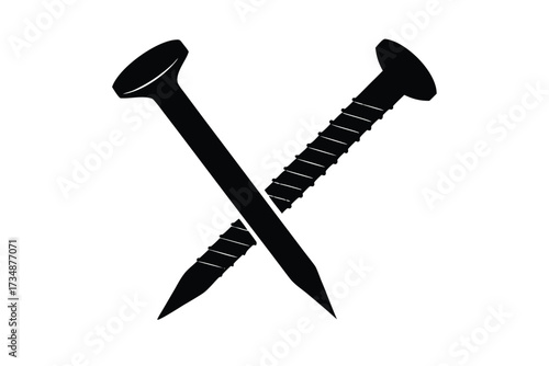 nails   screws vector icon silhouette