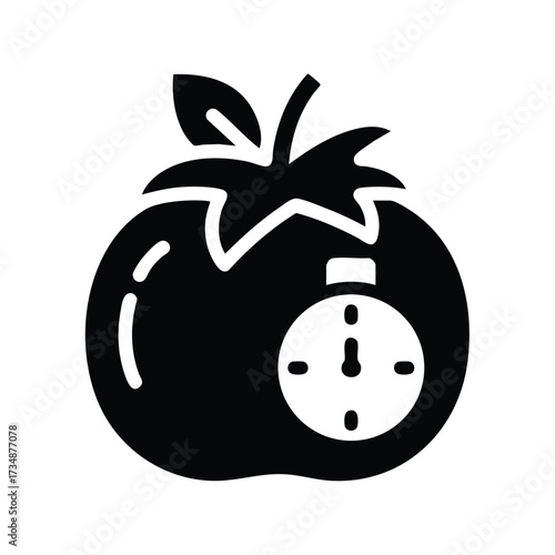 Fresh with a small stopwatch placed on top, symbolizing time-sensitive freshness or quick decision making in healthy eating