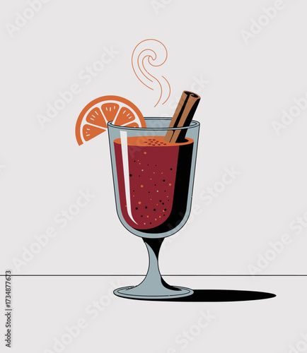 This inviting image features a refreshing drink garnished with an orange slice and a cinnamon stick, perfect for showcasing beverages at gatherings or special occasions.
