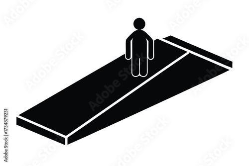 accessibility ramp vector icon silhouette