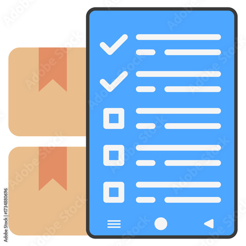 Product Survey Icon, Mini Illustration Relate To Capital Market, Market Research. Use For Modern Concept, Ui, Ux Web And App Development.