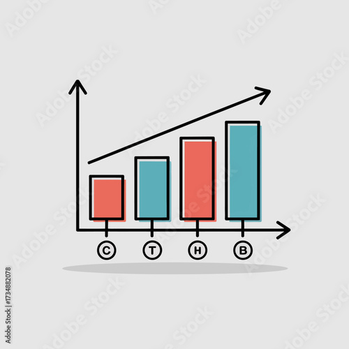 This image illustrates a simple graph showing the growth of performance metrics over time, emphasizing clarity and readability in visual data representation.