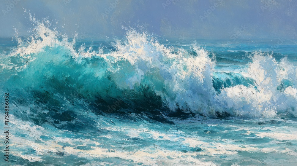 Obraz premium Ocean waves painting