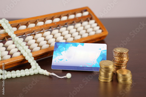 wooden abacus  for islamic finance concept