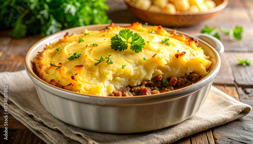 Hearty Shepherd's Pie Dish with Rustic Potato Topping