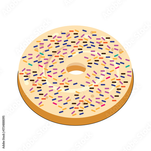 Bagel clip art with sprinkles on top tasty breakfast food round baked bread