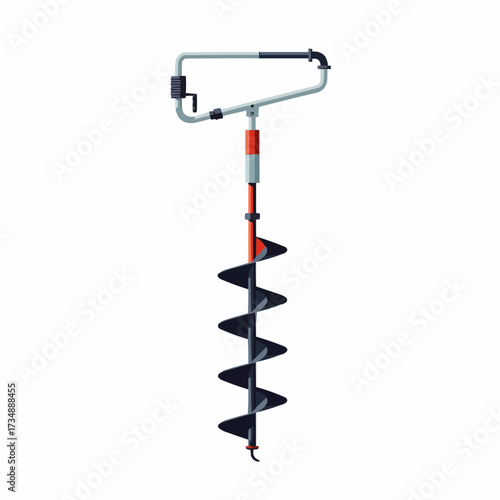 Hand-held ice auger drill tool for fishing and outdoor activities  