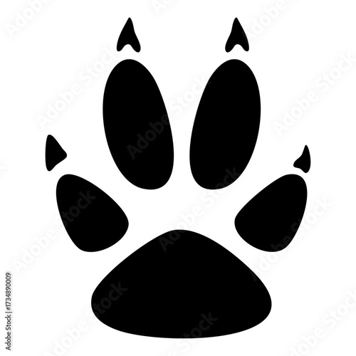 Fox paw print set Paw icon collection black on white background Vector illustration paw print