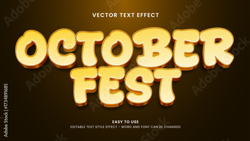 editable text effect october fest 3d style premium vector