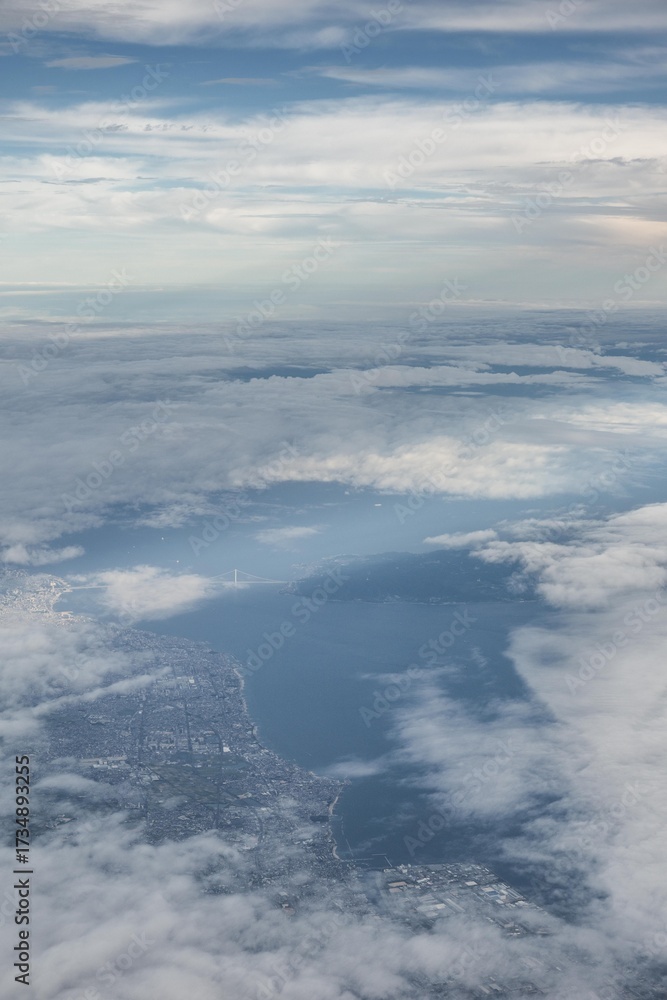 Obraz premium 旅客機から撮影した太平洋 