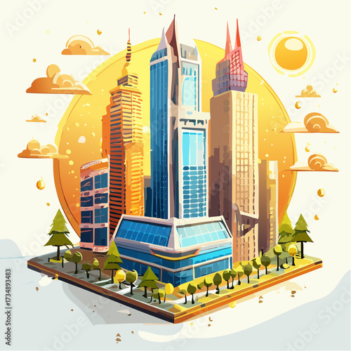 vector illustration of city skyline