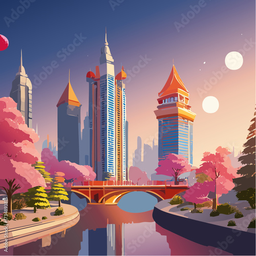 vector illustration of city skyline