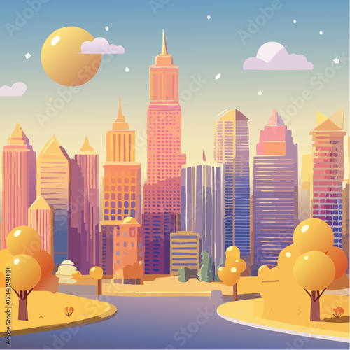vector illustration of city