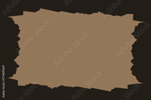 Brown vintage parchment scroll texture with burnt edges