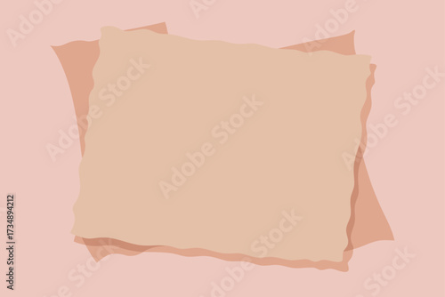 Brown, old paper texture with torn edges, a blank, vintage parchment sheet with a grunge border
