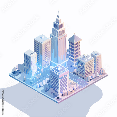 vector illustration of modern city