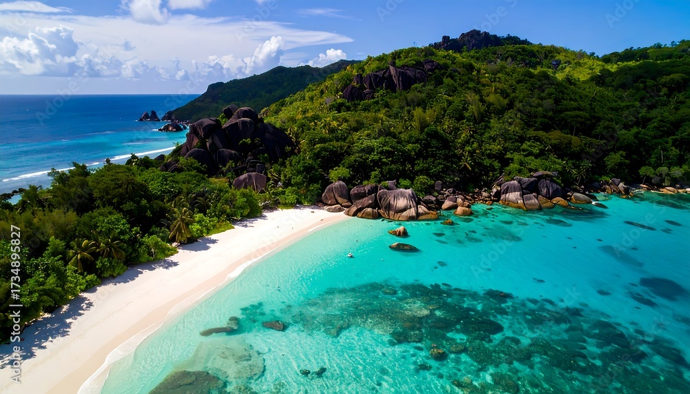 Fototapeta premium Tropical paradise beach from above