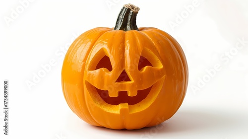 jack-o-lantern pumpkin on white background