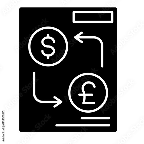 Currency Exchange Document  Icon Set Multiple Style Collection