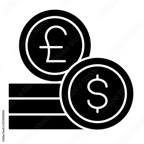 Currency Coins  Icon Set Multiple Style Collection
