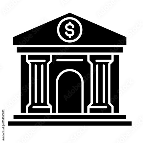 Bank Building  Icon Set Multiple Style Collection