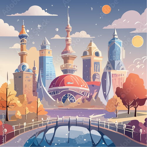 vector illustration of the city of moscow