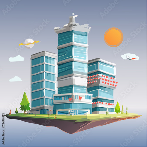 vector illustration of a modern building