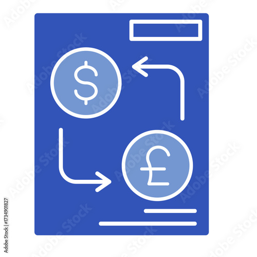 Currency Exchange Document  Icon Set Multiple Style Collection