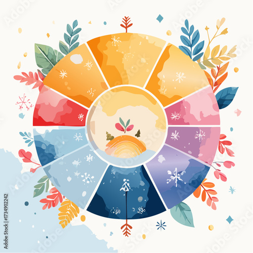 abstract background with flowers and butterflies