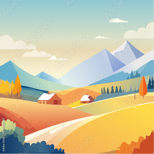 vector illustration of a desert landscape
