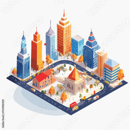 vector illustration of modern city