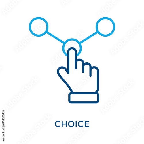 Choice Icon Outline Color Style. Vector Illustration For Graphic Design