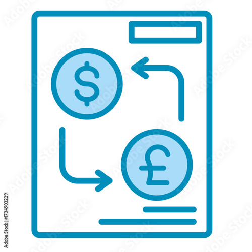 Currency Exchange Document  Icon Set Multiple Style Collection