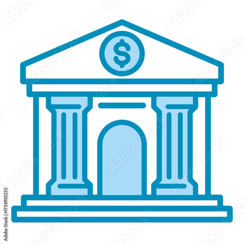 Bank Building  Icon Set Multiple Style Collection