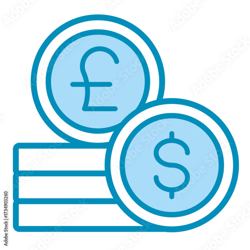 Currency Coins  Icon Set Multiple Style Collection