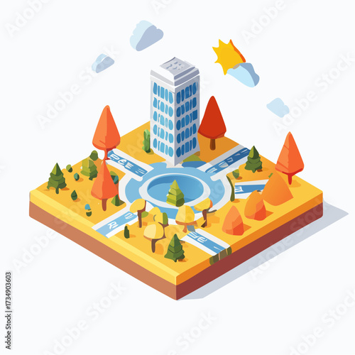 isometric view of the city