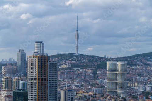 Photography istanbul kozyatagi kadikoy modern buildings skyscrapers finance center with clou