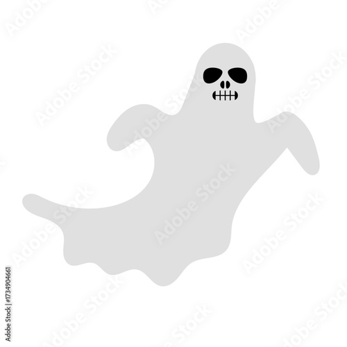 Simple Illustration of a Spooky Ghost