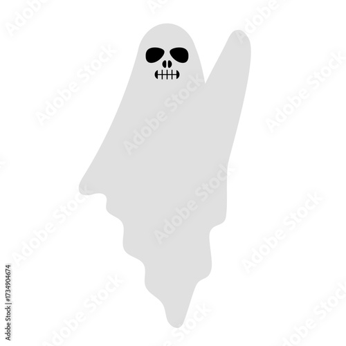 Simple Illustration of a Spooky Ghost