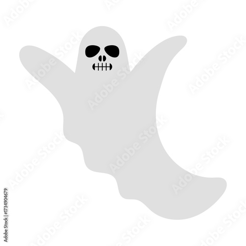 Simple Illustration of a Spooky Ghost