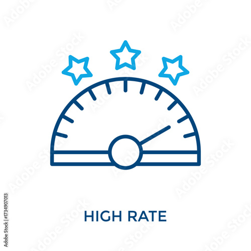 High Rate Icon Outline Color Style. Vector Illustration For Graphic Design