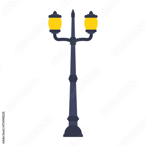 Vector illustration of a classic street lights, perfect for urban design and night scene