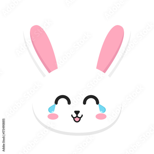Crying cute bunny with tears, adorable expression showing sadness and vulnerability, sweet and lovely emotions