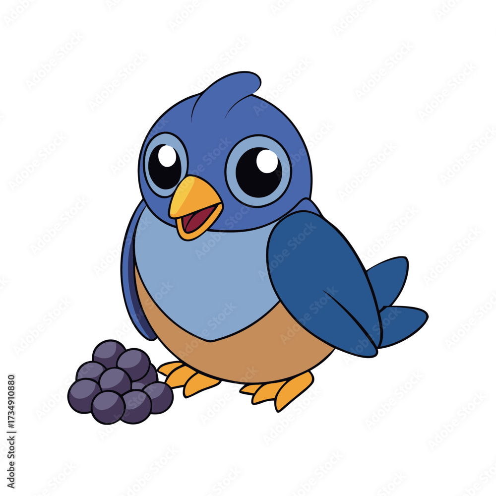 Fototapeta premium Cute Chubby Christmas Bird