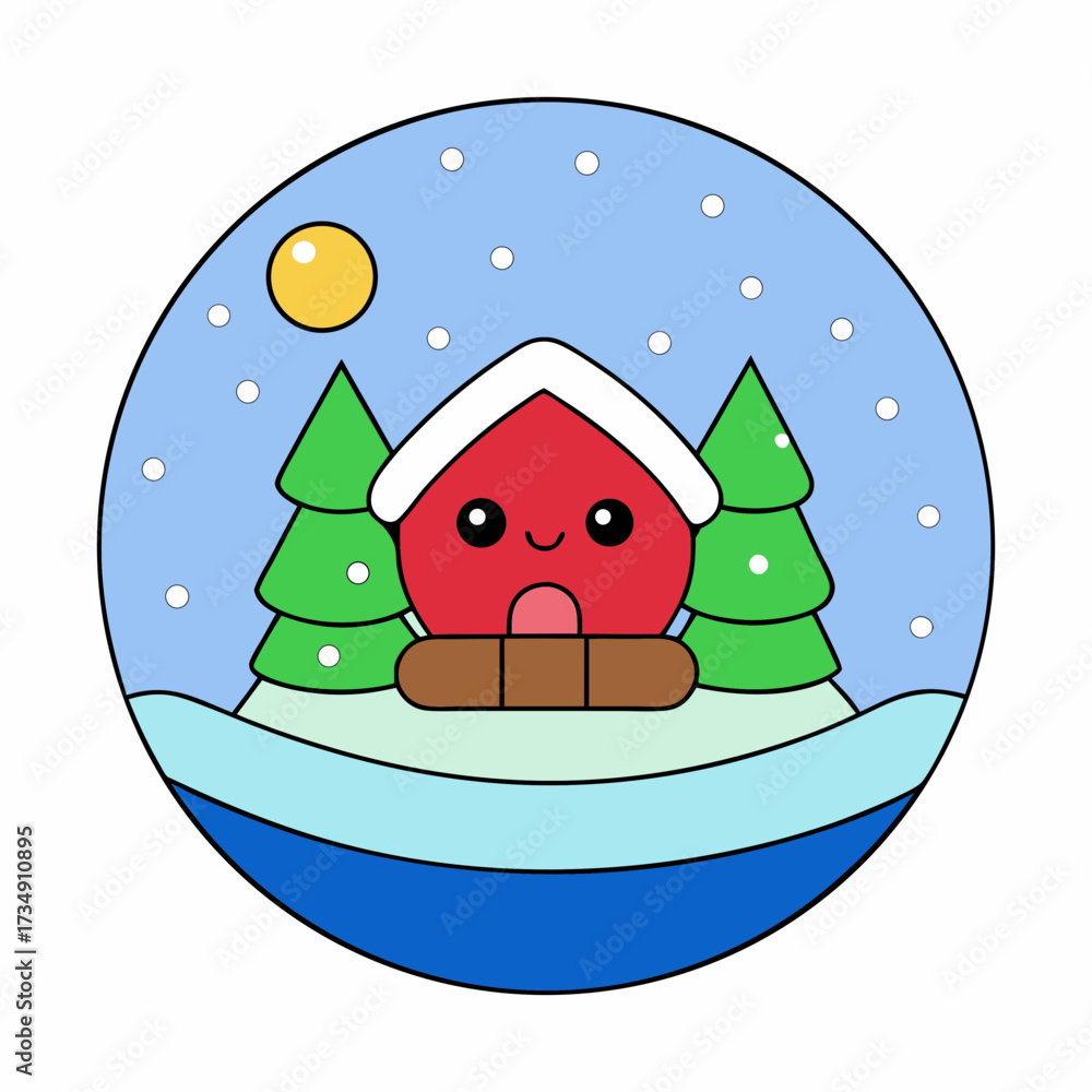 Fototapeta premium Snow Globe Christmas House