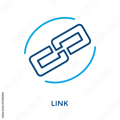 Link Icon Outline Color Style. Vector Illustration For Graphic Design